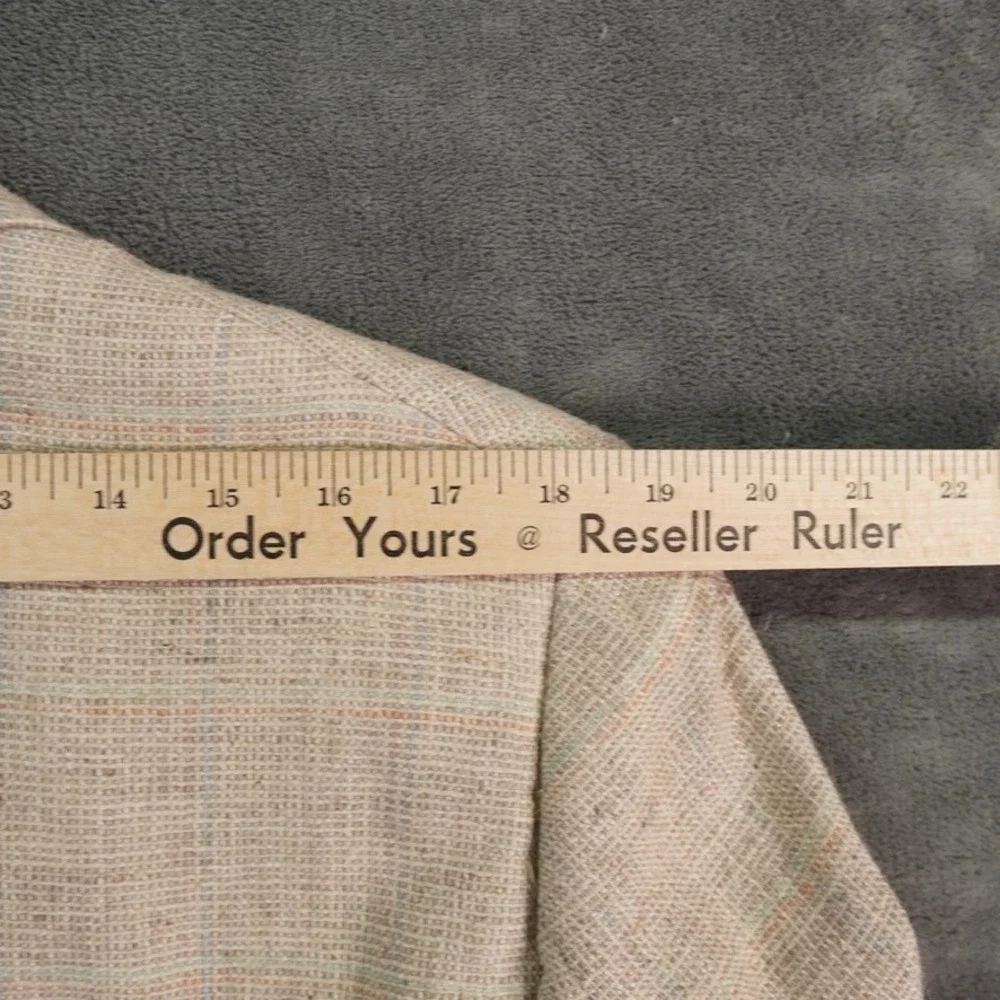 VTG Bill Blass Blazer Mens 42 Long? Sport‎ Coat Beige Textured Linen? USA Made